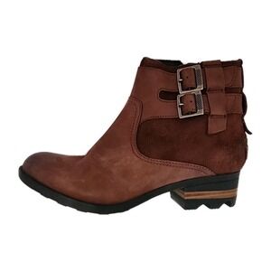 Sorel Lolla Bootie Burro/Buffalo Brown  Women's 7 Zipper NL3080-282 Waterproof